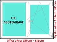 Okna FIX+OS SOFT rka 180 a 185cm x vka 130-145cm